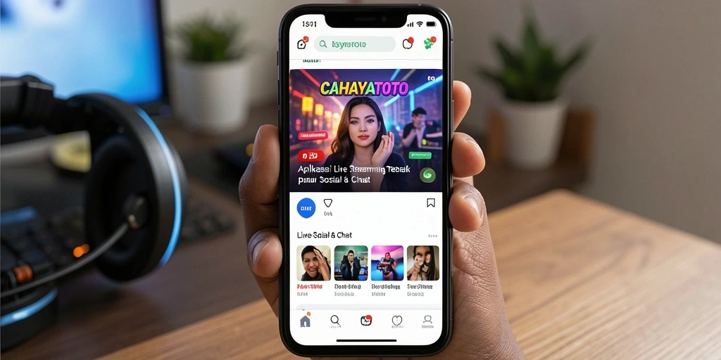 Antarmuka CAHAYATOTO yang modern dan menarik untuk Live Streaming.