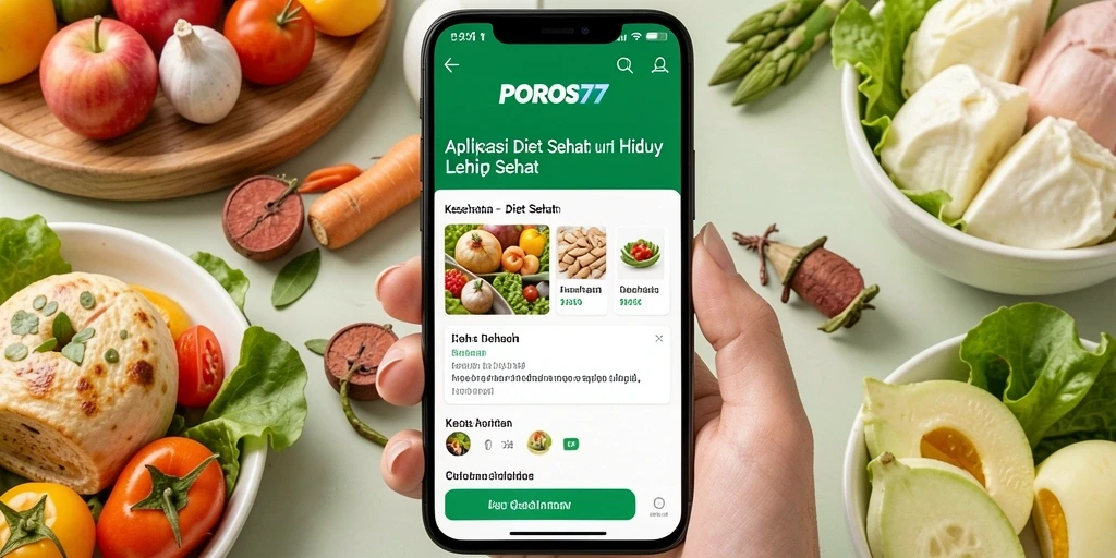 Tampilan antarmuka POROS77 yang menarik dan mudah digunakan untuk diet sehat.