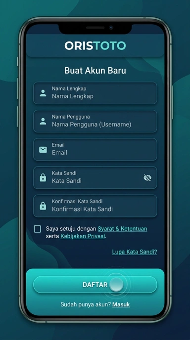 Tampilan halaman daftar oristoto